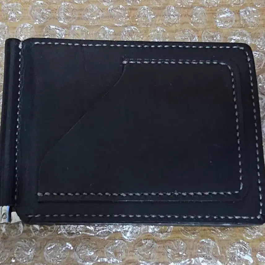 [BUNJANG] Leather Money Clip - Black / 가죽 머니클립 블랙