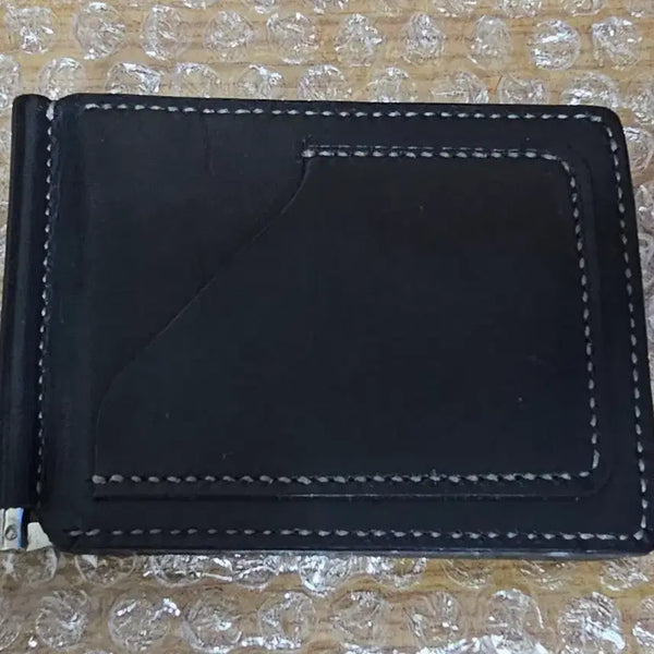 [BUNJANG] Leather Money Clip - Black / 가죽 머니클립 블랙