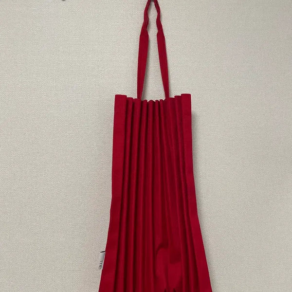 [BUNJANG] Mii Sei Yaki Red Pleated Tote Bag / 미 이세이야키 레드 토트백