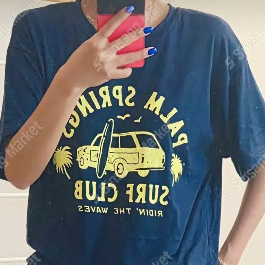 [BUNJANG] Graphic Print Short Sleeve T-Shirt / 프린팅나염반팔티