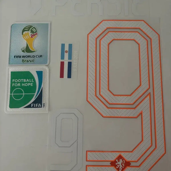 [BUNJANG] Robin van Persie #9 2014 Brazil World Cup Jersey Name Set / 반 페르시 9번 마킹지 2014 브라질 월드컵