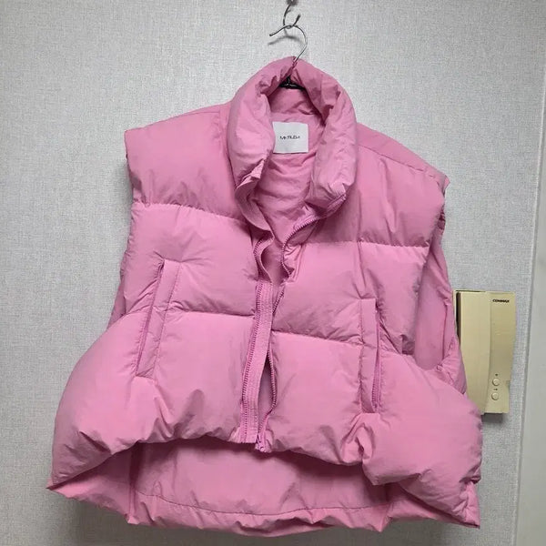 [BUNJANG] Matilda Duck Down Pink Padded Vest / 마틸다 오리털 핑크패딩 조끼