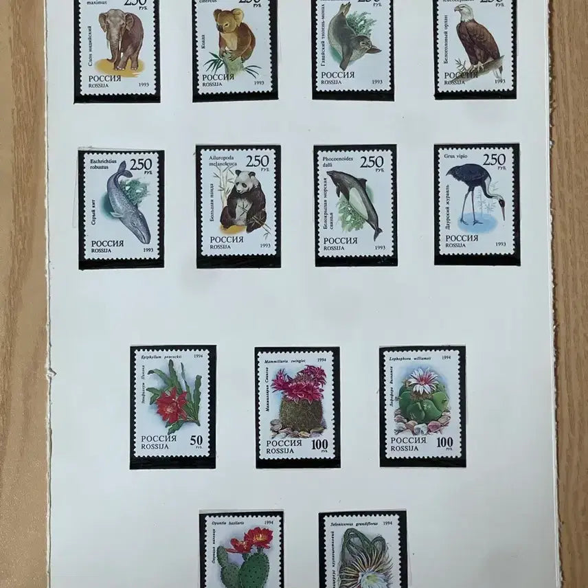 [BUNJANG] Animal & Plant Stamp Set (15 Types) / 우표 동물 식물 세트 15종