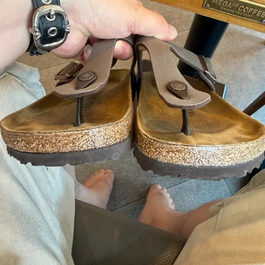[BUNJANG] Birkenstock Gizeh Moc Barko-Flo Buckiebuck Shoes / 버켄스탁 지제 모카 버코-플로 버키부크  평소 265 신으시면 정사이즈 입니다