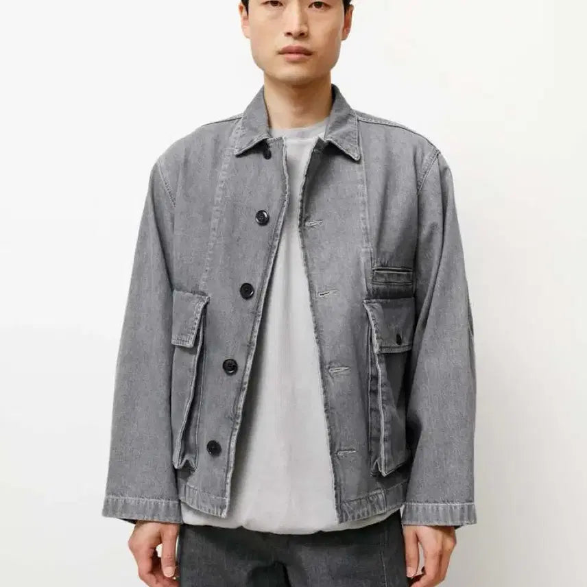 [BUNJANG] Lemaire 22SS Denim Jacket Stone Grey / [M]22SS 르메르 데님 자켓 스톤그레이