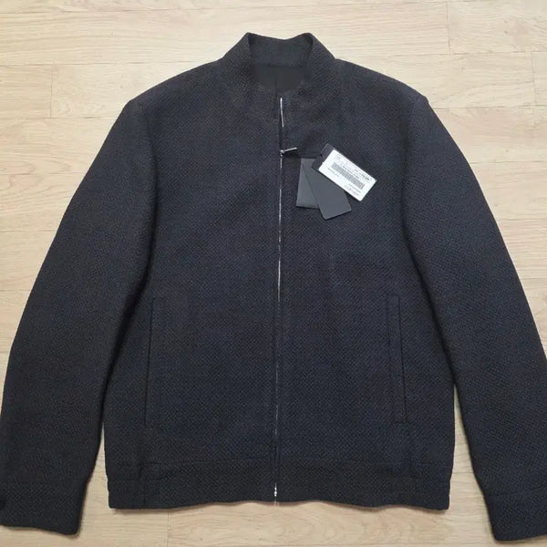 [BUNJANG] Jil Sander Navy Wool Cashmere Blend Bomber Jacket (Charcoal Grey, Size L) / 질스튜어트 뉴욕 울 캐시미어 텍스처 블루종 L 103 차콜 그레이 정가 69만원