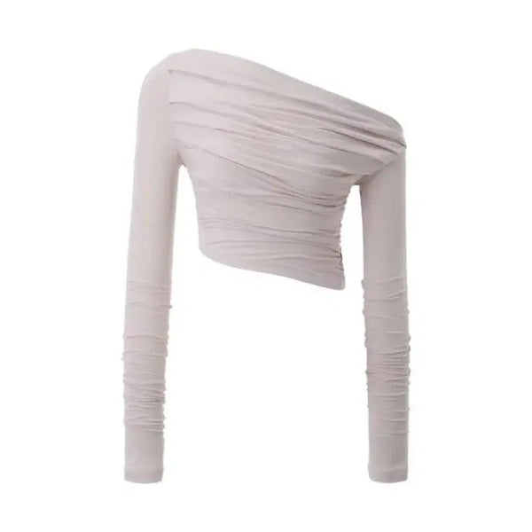 [BUNJANG] 3 Times Drape One-Shoulder Top Pink / 쓰리타임즈 드레이프 원숄더 탑 핑크