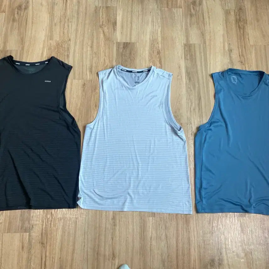 [BUNJANG] Decathlon Running Singlet Set (Black L, Light Grey M, Blue M) / 데카트론 러닝 싱글렛 블랙 L 그레이M 블루M 총 3종