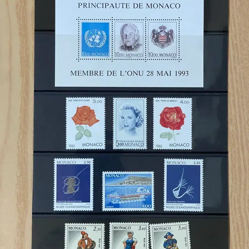 [BUNJANG] Monaco Stamp Set 1993 UN Member States Commemorative / 모나코 우표 세트 1993년 UN 회원국 기념