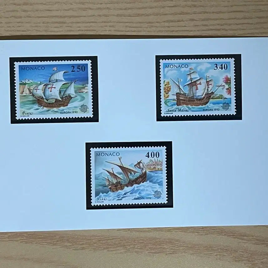 [BUNJANG] Monaco Europa 1992 Stamp Set (3 Types) / 모나코 유로파 1992 우표 3종 세트