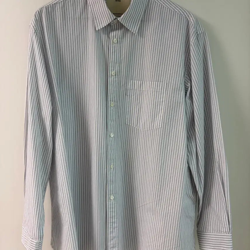 [BUNJANG] Posteory Comfort Blue Stripe Shirt / 포터리 컴포트 블루 스트라이프 셔츠1