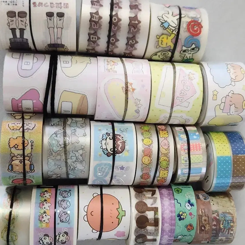 [BUNJANG] 20 pcs Die-Cut Masking Tape Set / 다이어리꾸미기 다꾸 20개 통마테 키스컷 마스킹테이프 일괄 처분 판매