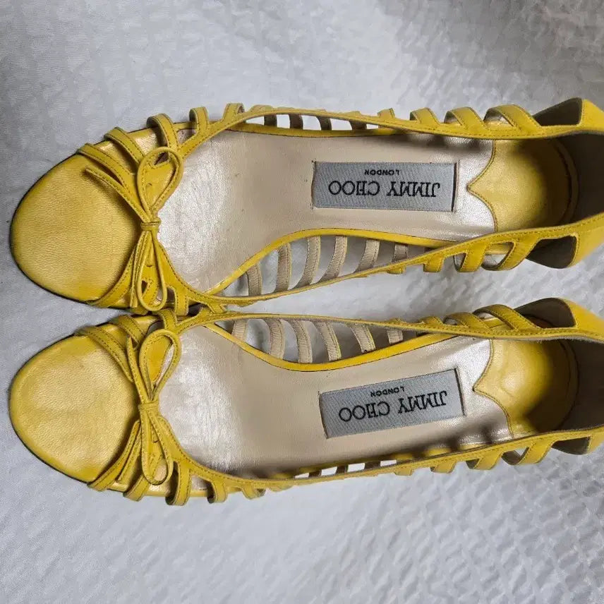 [BUNJANG] Jimmy Choo Yellow Ribbon Strap Sandals - Size 36 / 지미추 옐로우 샌들 36