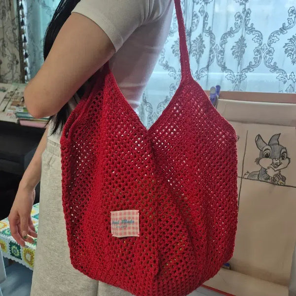 [BUNJANG] Red Mesh Shoulder Bag / 빨강색 망사 숄더백