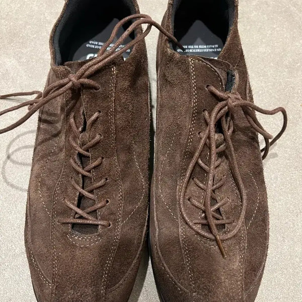 [BUNJANG] Wither Road Lazy Suede Racing Sneakers Washing Brown 290 / [위더로드] 레이지 스웨이드 레이싱 스니커즈 워싱 브라운/290