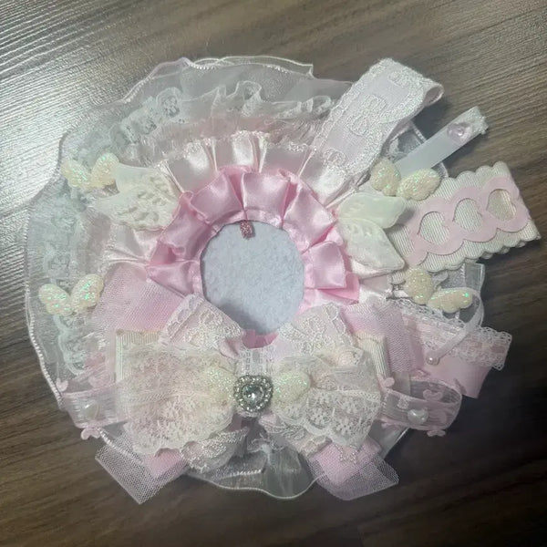 [BUNJANG] Rosette Can Badge Brooch - Pink Angel Motif / 로제트 캔뱃지 브로치 굿즈 오타쿠 덕질 애니 이타백 앙스타 오시 최애 핑크 천사