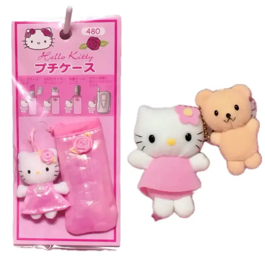 [BUNJANG] Rare Tiny Charm Kitty Mini Doll Keychain Classic Kitty Rose Lip Case / [희귀] 할인 타이니참키티미니인형키링 고전키티장미키티립케이스
