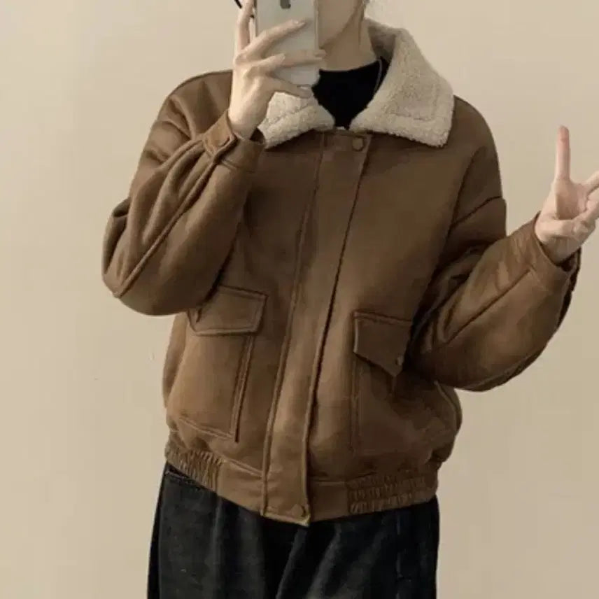 [BUNJANG] Camel Color Suede Jacket / 카멜색 무스탕(네고가능)