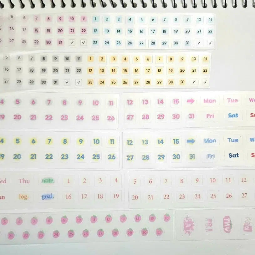 [BUNJANG] Monthly Date Kiss Cut Bundle Set / 먼슬리 날짜 키스컷 일괄