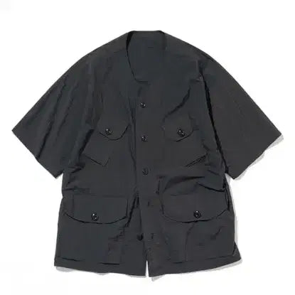 [BUNJANG] Uniform Bridge Pocket Cardigan Shirt Charcoal / 유니폼브릿지 포켓 가디건 셔츠 차콜
