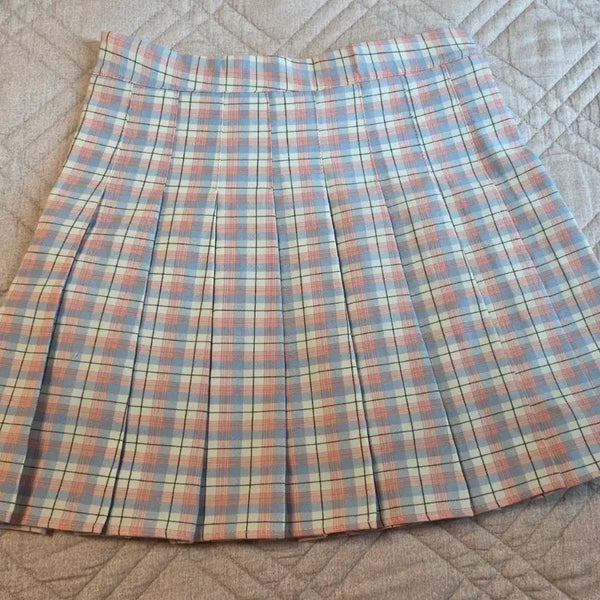 [BUNJANG] Pleated Tennis Mini Skirt - Check Pattern / 새상품 테니스 체크 미니스커트 s