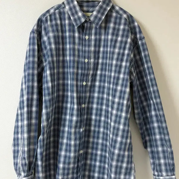 [BUNJANG] Gonnychiwa Bonjour Nerd Check Shirt Blue / 곤니치와 봉쥬르 너드 체크 셔츠 블루