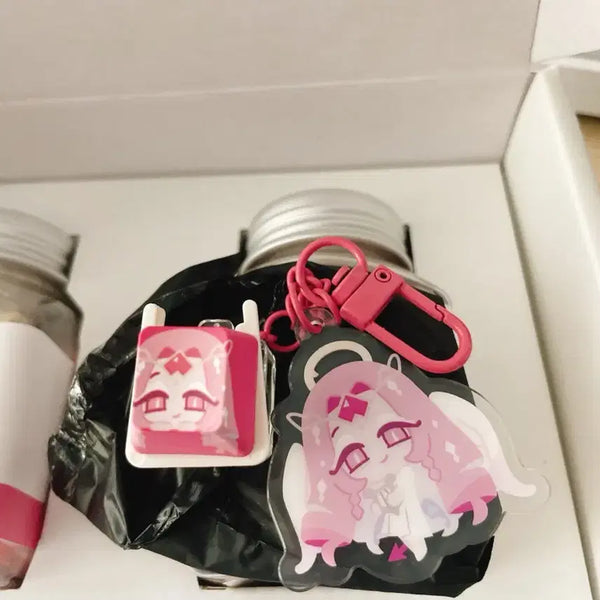 [BUNJANG] Cookie Kingdom Eternal Sugar Keycap Keyring & Pin Badge Set / 쿠킹덤 이터널슈가 키캡키링 핀뱃지 세트