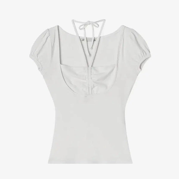 [BUNJANG] IlloI White Giselle Gathered Top / 일리오 White Giselle gathered top