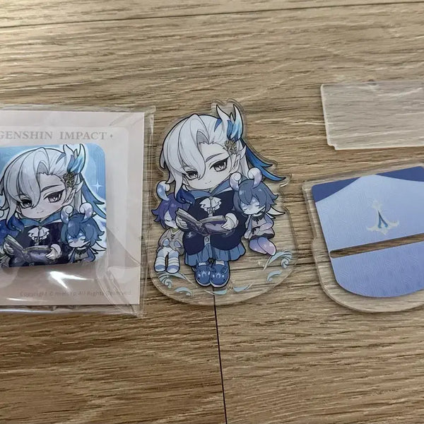 [BUNJANG] Genshin Impact Neuvillette Taobao Exclusive Acrylic Stand & Badge Set / 원신 느비예트 타오바오 특전 아크릴 스탠드, 뱃지