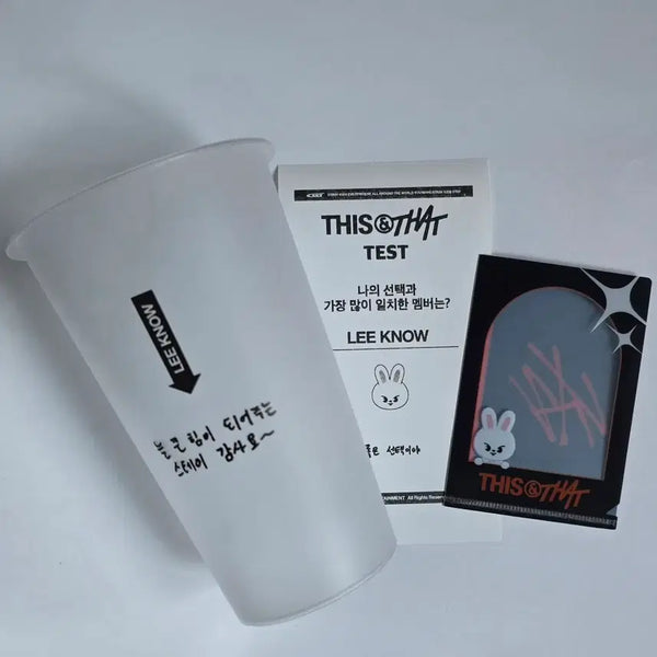 [BUNJANG] Stray Kids Dscnt Pop-up Reusable Cup, Receipt, Mini L-Holder Bundle Set / 디스앤댓 팝업 입장 특전 리노 리유저블 컵 영수증 미니 L홀더 리빗 스키즈