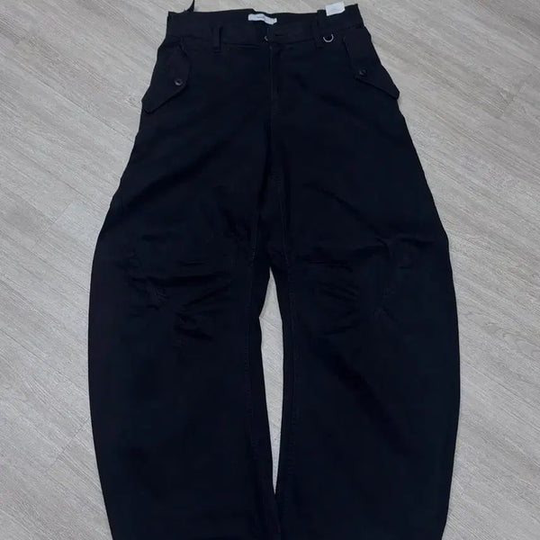 [BUNJANG] Arban Triple Leaf Curved Pants Triple Black / [3] 아르반 트리플 리프 커브드 팬츠 트리플 블랙