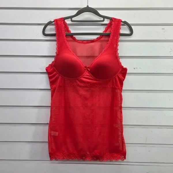 [BUNJANG] Red Lace Point Bra Running 88 / 레드 레이스포인트 브라런닝 88/보물찾기천사