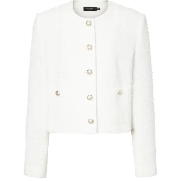 [BUNJANG] Jill Stuart White Cotton Blend Tweed Jacket / 질스튜어트 화이트 올풀림 코튼혼방 트위드자켓 (1회착용)