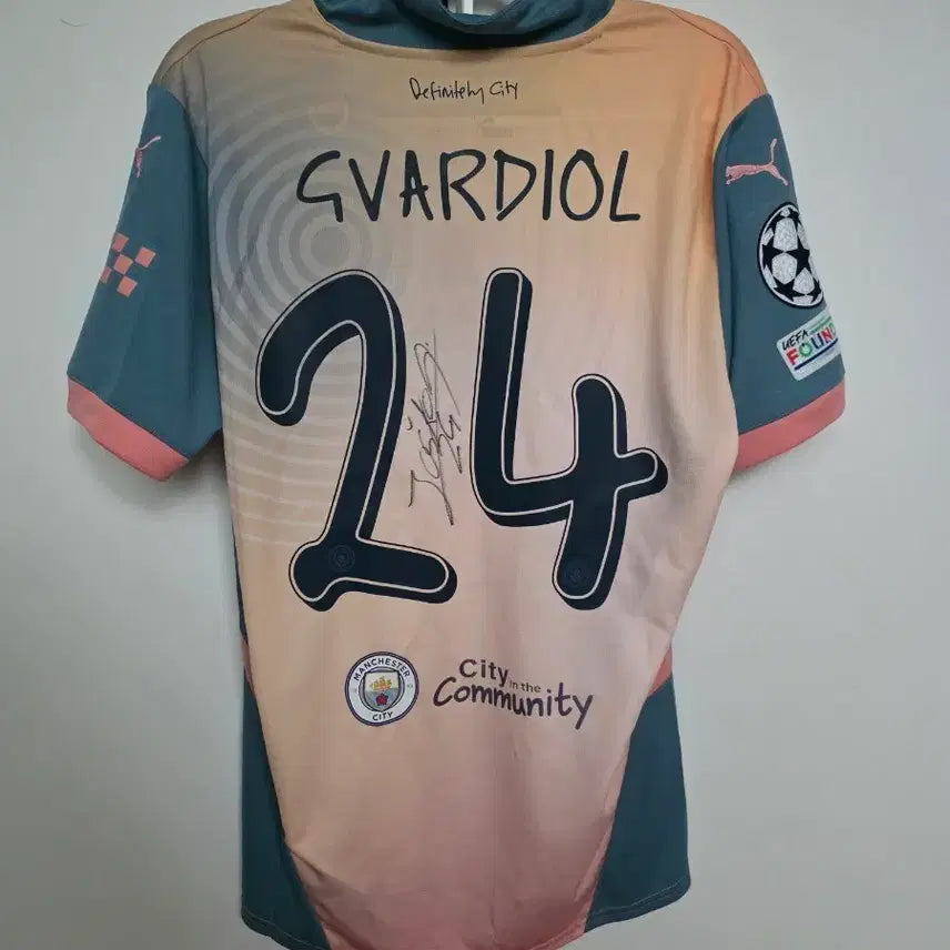 [BUNJANG] Manchester City Gvardiol Signed Special Edition Football Jersey / 맨시티 그바르디올 싸인 축구 유니폼 오아시스 스페셜