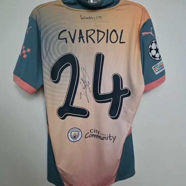 [BUNJANG] Manchester City Gvardiol Signed Special Edition Football Jersey / 맨시티 그바르디올 싸인 축구 유니폼 오아시스 스페셜
