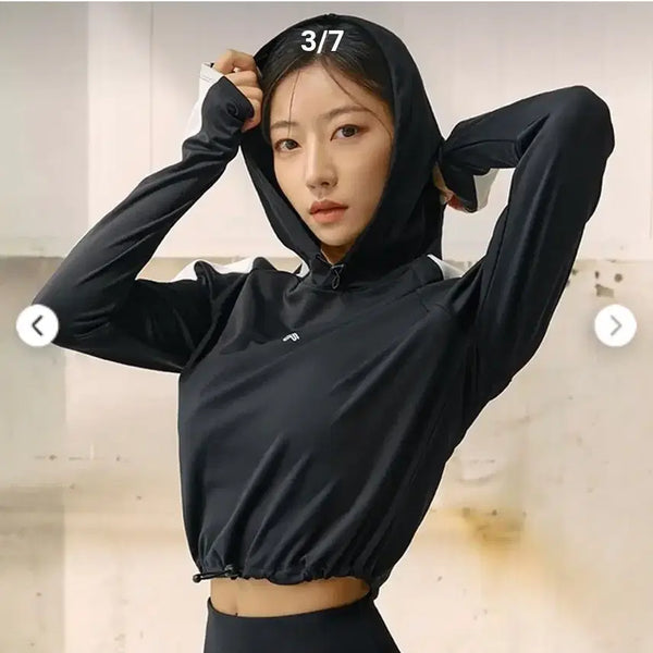 [BUNJANG] XEXYMIX Colorblock Hooded Long Sleeve M / 젝시믹스 사이드배색 후드 롱슬리브 M