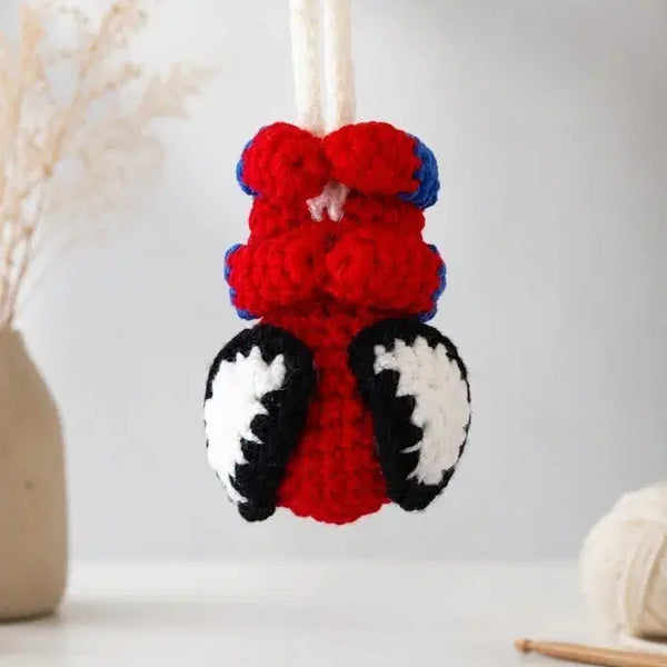 [BUNJANG] Handmade Spider-Man Crocheted Charm Keychain / 스파이더맨 뜨개 참 키링 핸드메이드