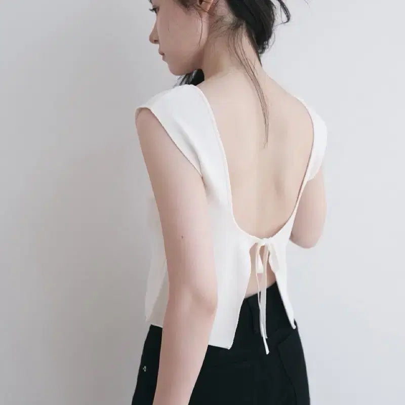 [BUNJANG] Yoonsulshop White Ribbon Top / (새상품) 윤슬샵 백리본 탑