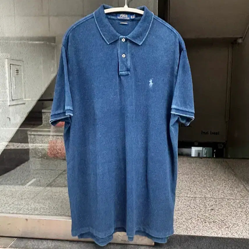 [BUNJANG] Polo Ralph Lauren Indigo Mesh Polo Shirt Custom Slim Fit XL / 폴로 랄프로렌 인디고 메시 폴로 셔츠