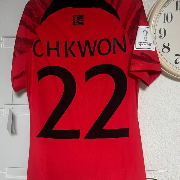 [BUNJANG] South Korea National Team Kwon Chang-hoon Match-Issued Signed Football Jersey (New with Tags) / 22 대한민국 국가대표 권창훈 홈 adv 선수지급용 유니폼 (택채새제품) 싸인 유니폼