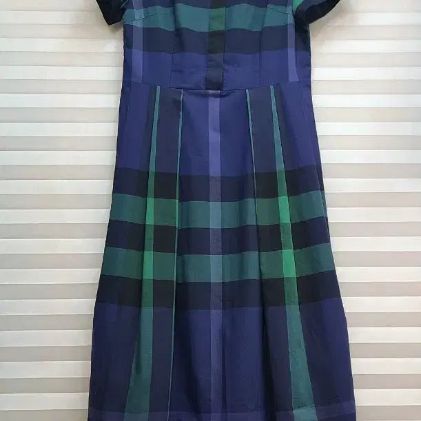 [BUNJANG] Burberry Style Checkered Short-Sleeve Maxi Dress / 버버리st> 반팔 체크 롱원피스