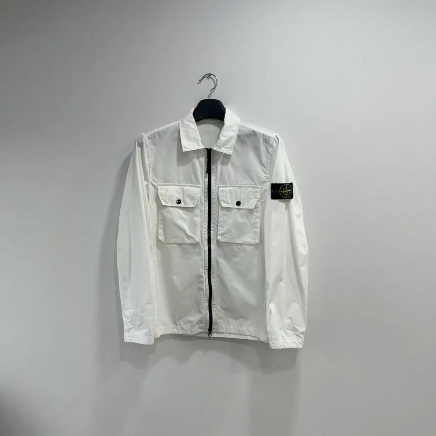 [BUNJANG] Stone Island Patch Overshirt White - Size M / [M/백화점구매]스톤아일랜드 와펜 오버셔츠 화이트