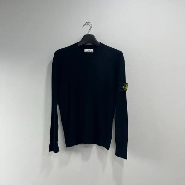 [BUNJANG] Stone Island Patch Knit Sweater Black / [L]스톤아일랜드 와펜 니트 블랙