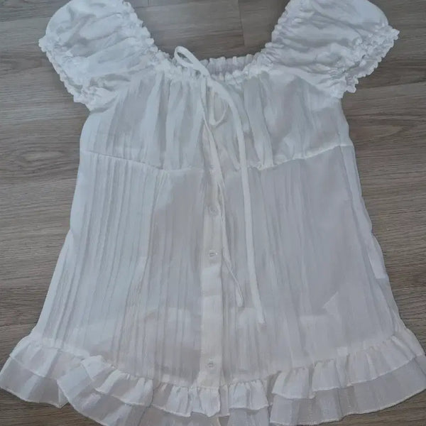 [BUNJANG] Sweetra White Blouse / 쉬인 sweetra 화이트 블라우스