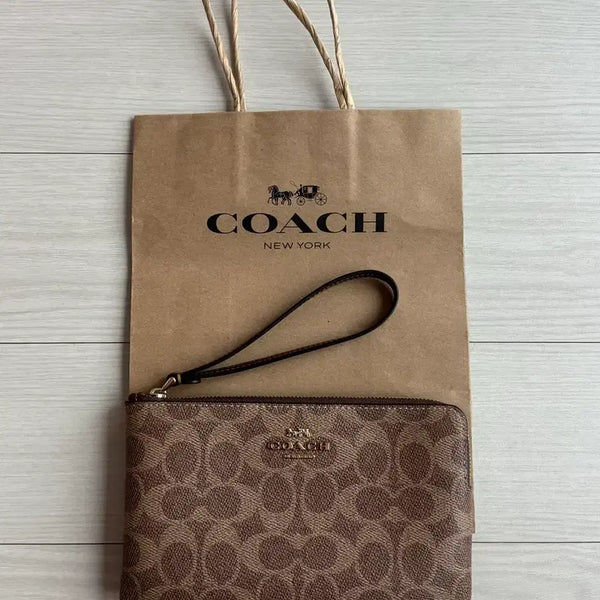 [BUNJANG] Coach Mini Pouch Clutch Brown / 새상품 코치 파우치 미니 클러치