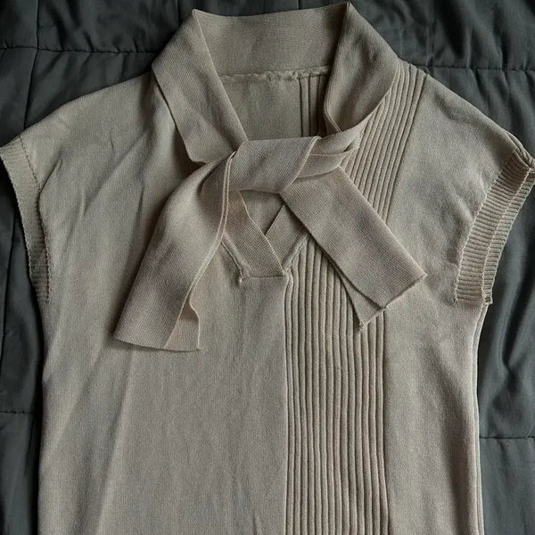 [BUNJANG] Ivory Ribbon Sleeveless Top / 아이보리 리본타이 민소매 나시