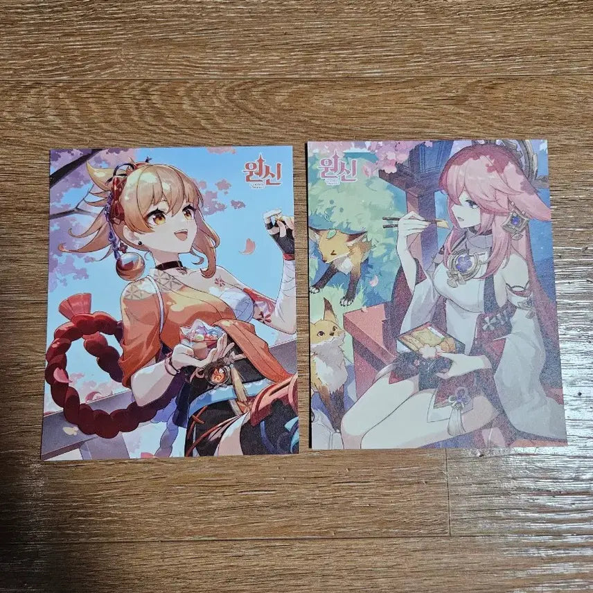 [BUNJANG] Genshin Impact PC Lounge Yoimiya & Yae Miko Postcard Set / 원신 pc라운지 요이미야 + 야에미코 엽서 굿즈