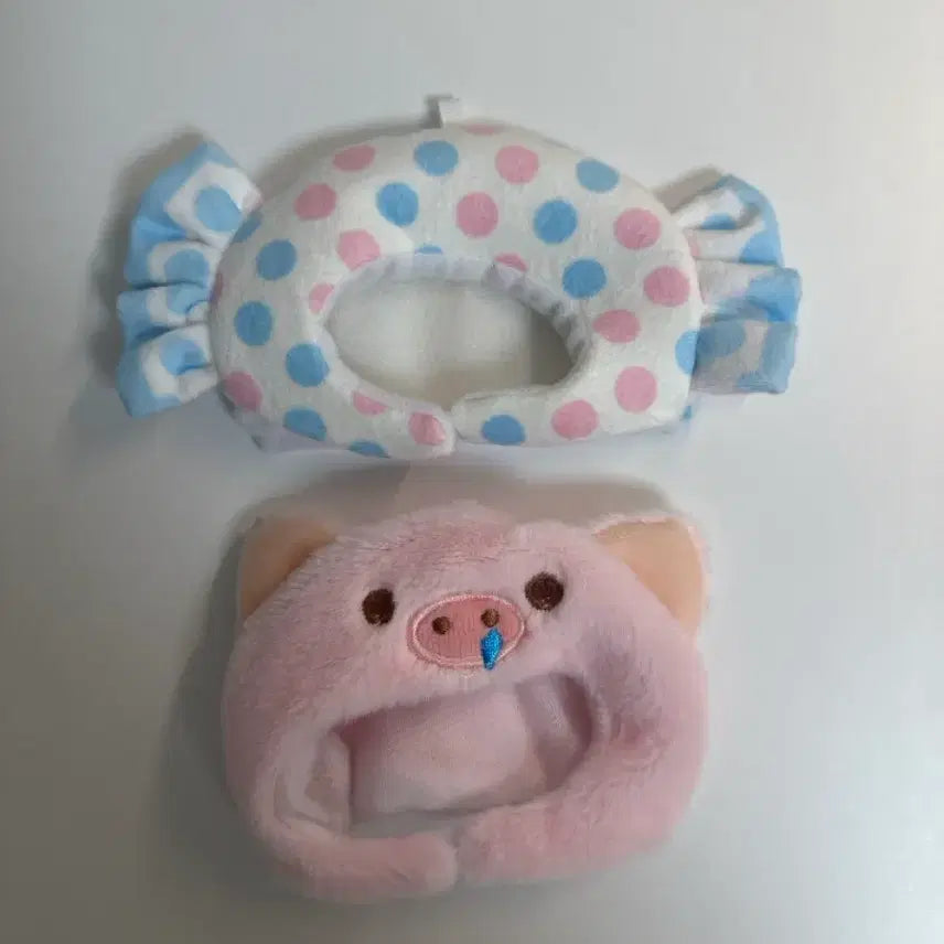 [BUNJANG] 10cm/15cm Doll Hat Set - Polka Dot Pig / 10cm 15cm 인형 모자 일괄 도트 돼지