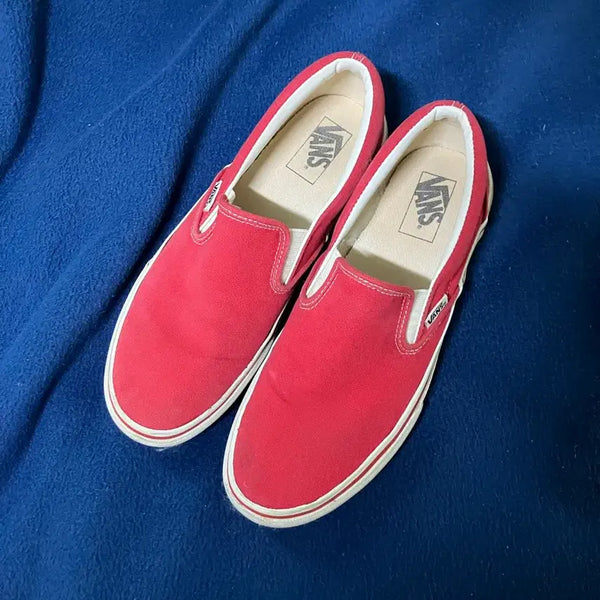 [BUNJANG] Vans Slip-On Red (Old Heel Logo) Sneakers US 9 / [270] 반스 슬립온 레드 [뒷축 올드 로고 80s느낌]