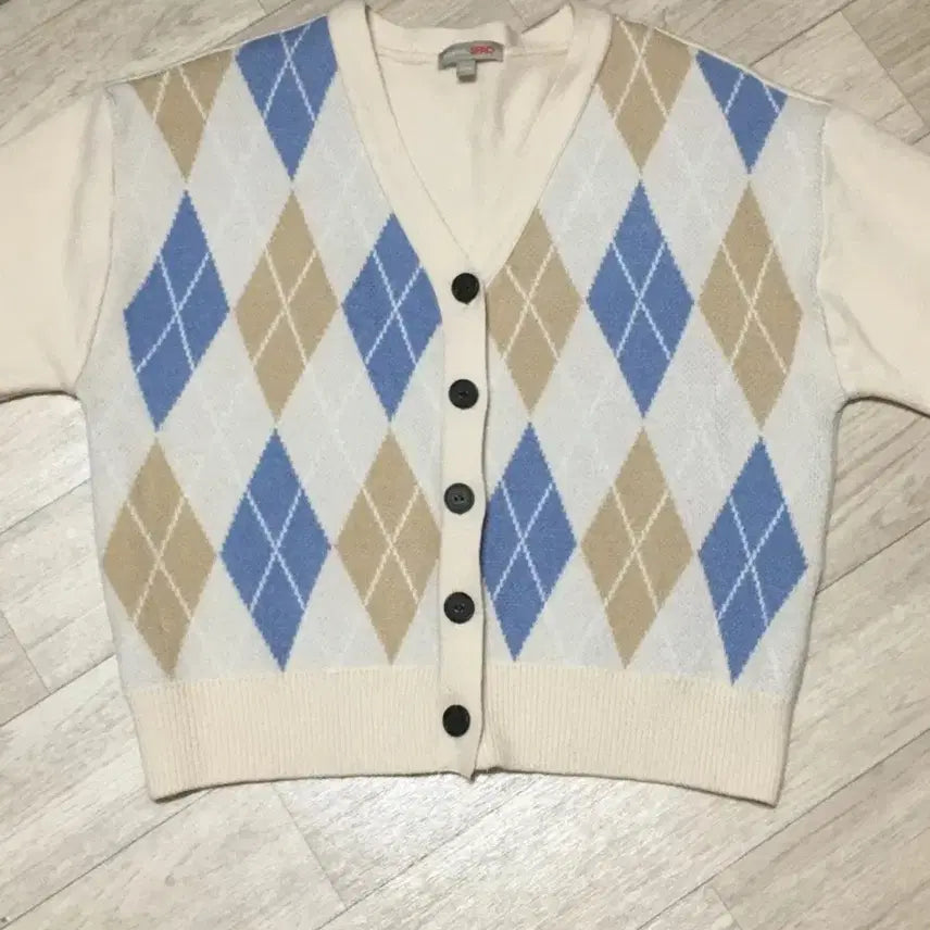 [BUNJANG] SPAO Argyle Knit Cardigan S / SPAO 아가일 니트 가디건 S